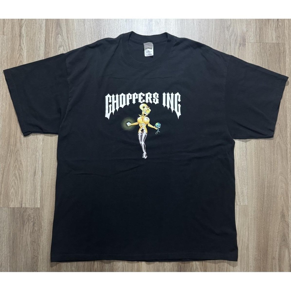 Vintage Y2K Choppers Inc. Money Is Fake" Black T‎ Shirt Size XXL